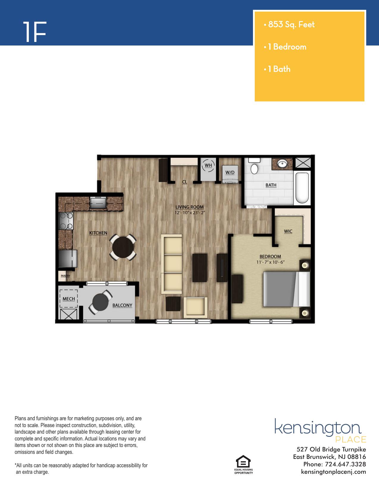 Kensington Place Apartment Floor Plan 1F