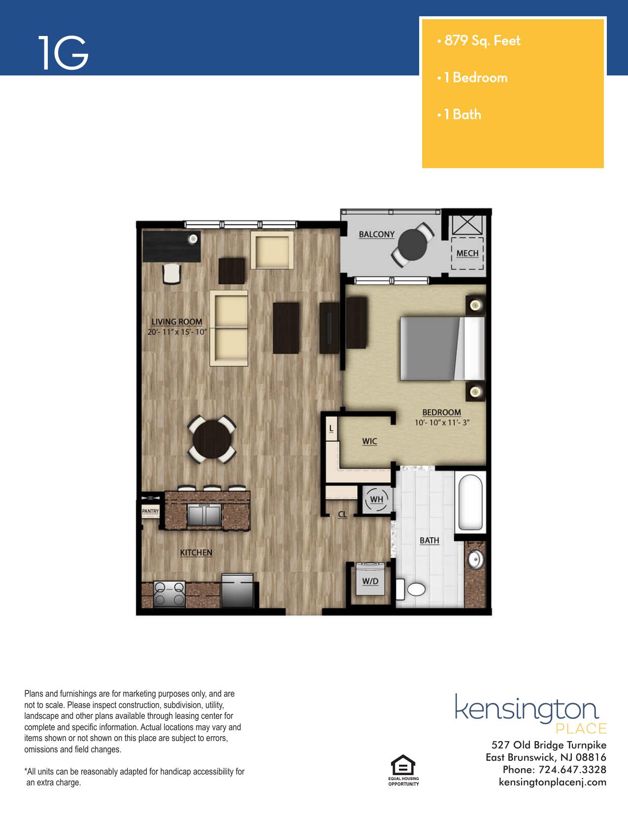 Kensington Place Apartment Floor Plan 1G