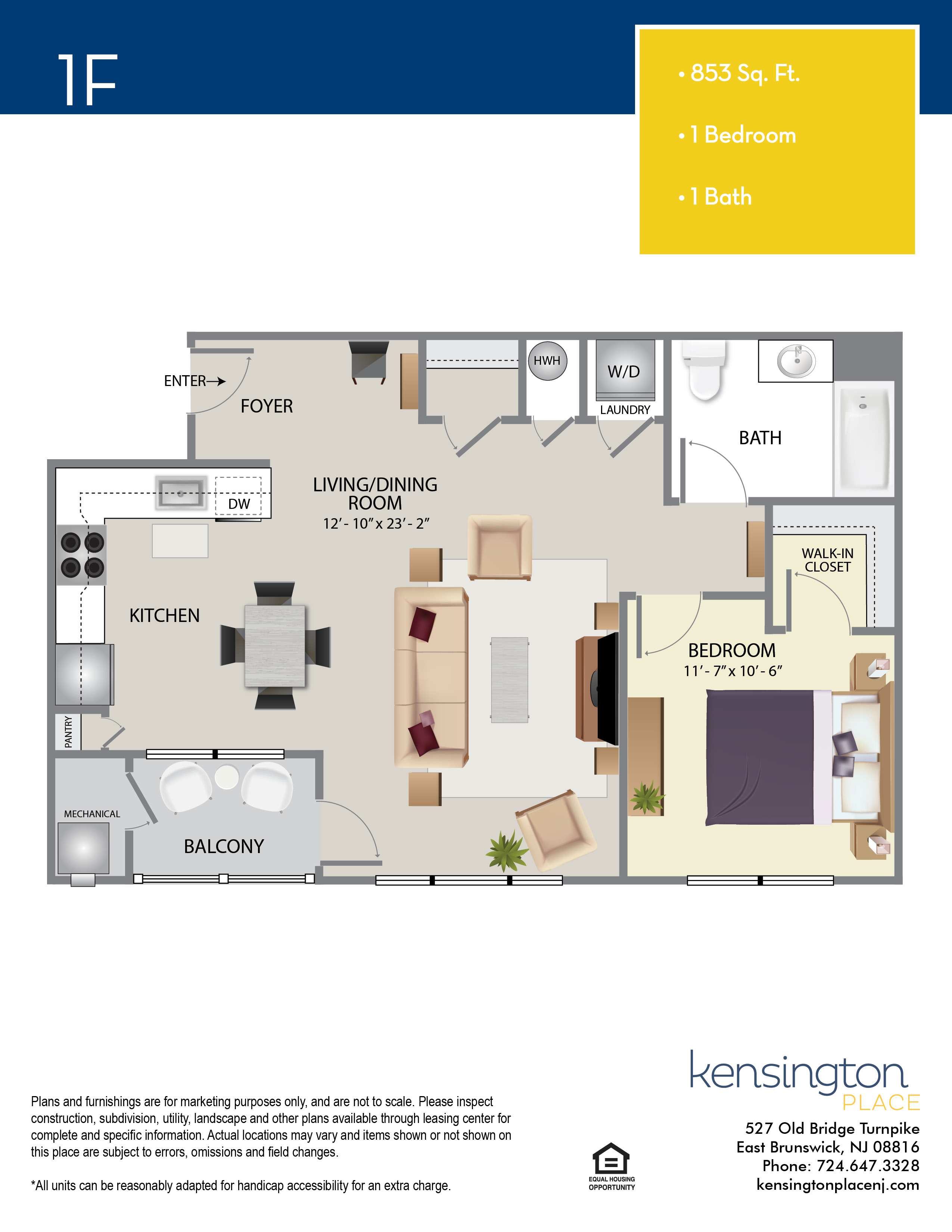 Kensington Place Apartment Floor Plan 1F