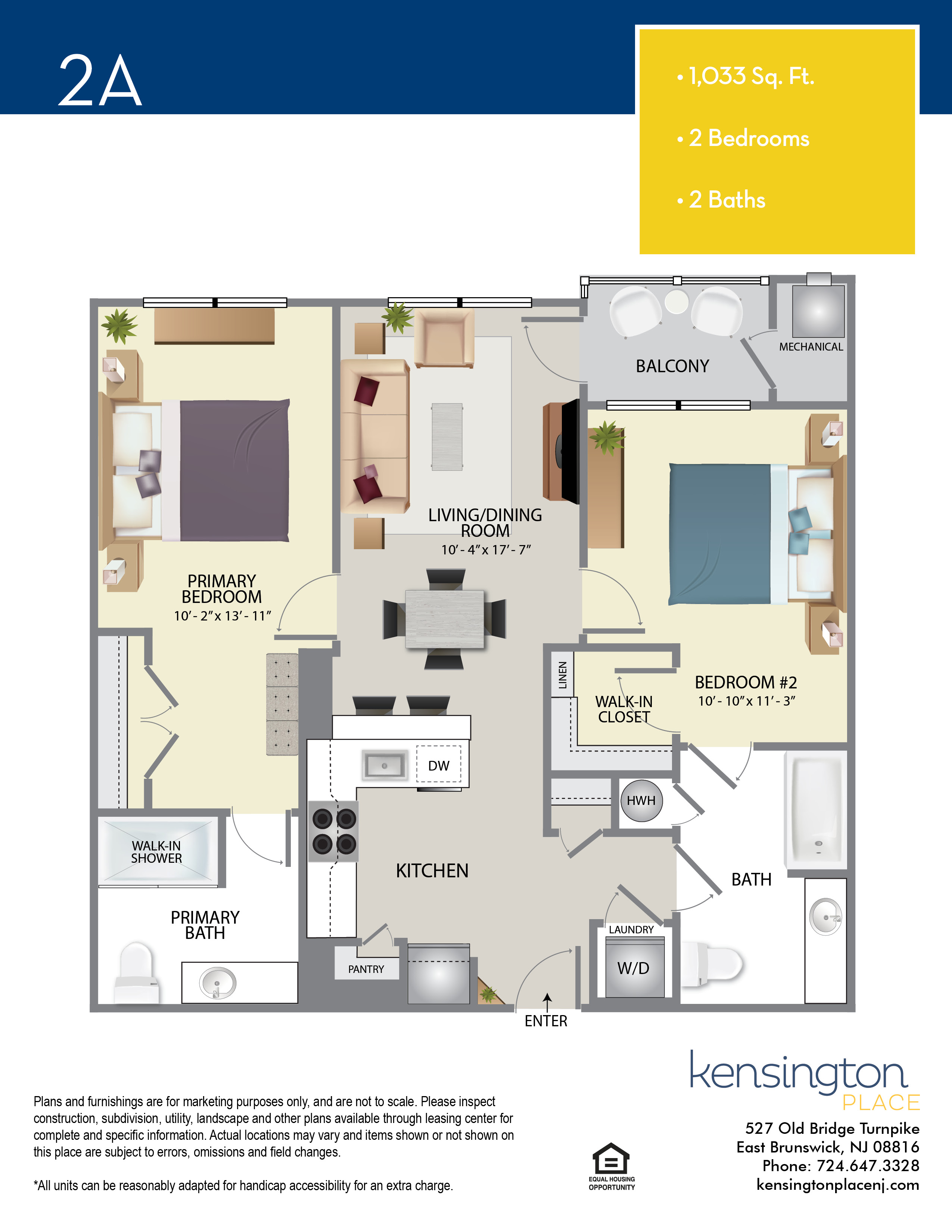 Kensington Place Apartment Floor Plan 2A