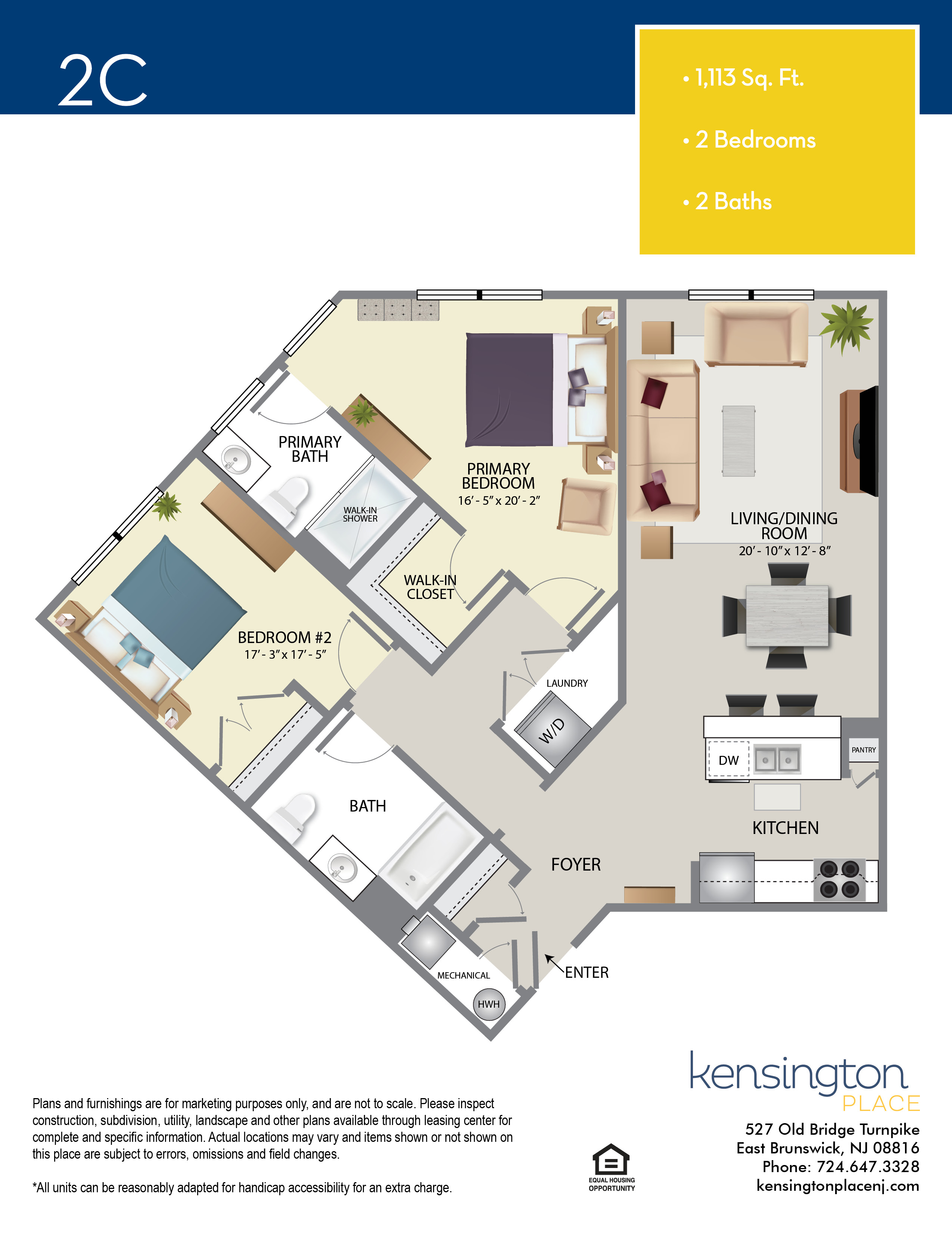 Kensington Place Apartment Floor Plan 2C
