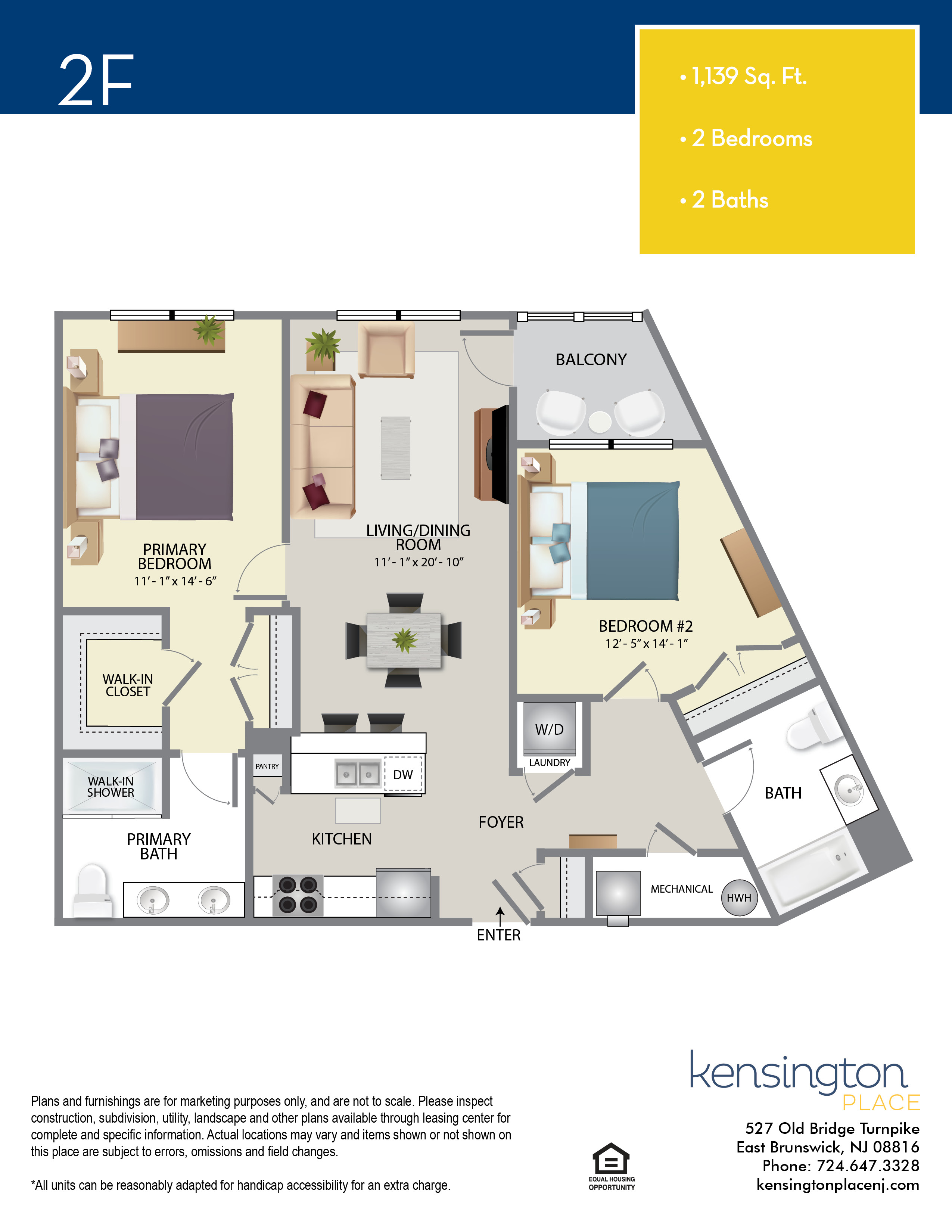 Kensington Place Apartment Floor Plan 2F