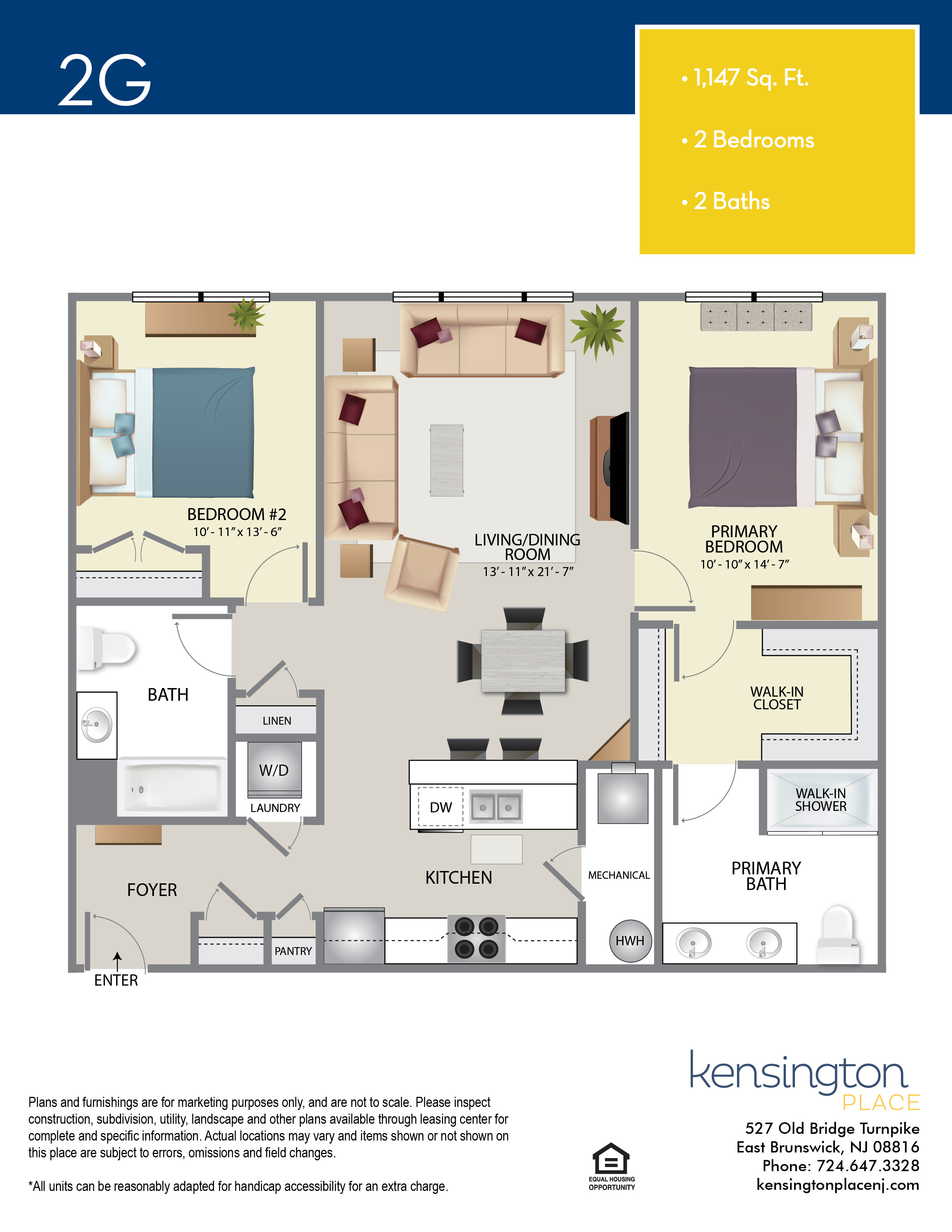 Kensington Place Apartment Floor Plan 2G