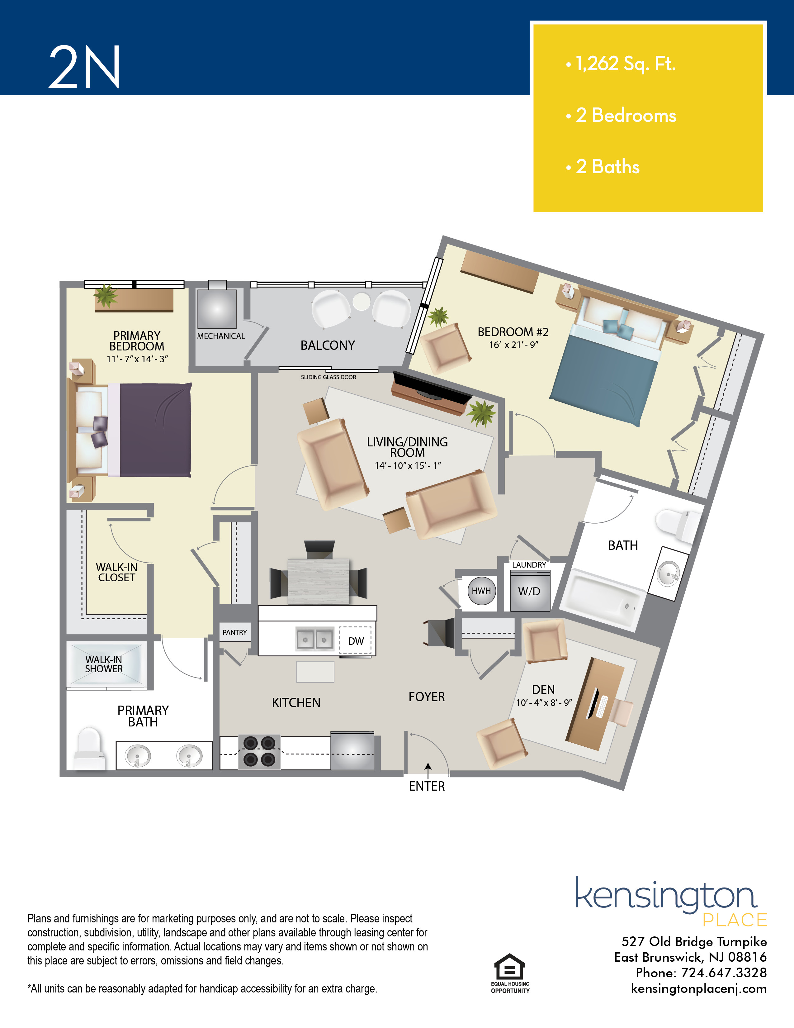 Kensington Place Apartment Floor Plan 2N