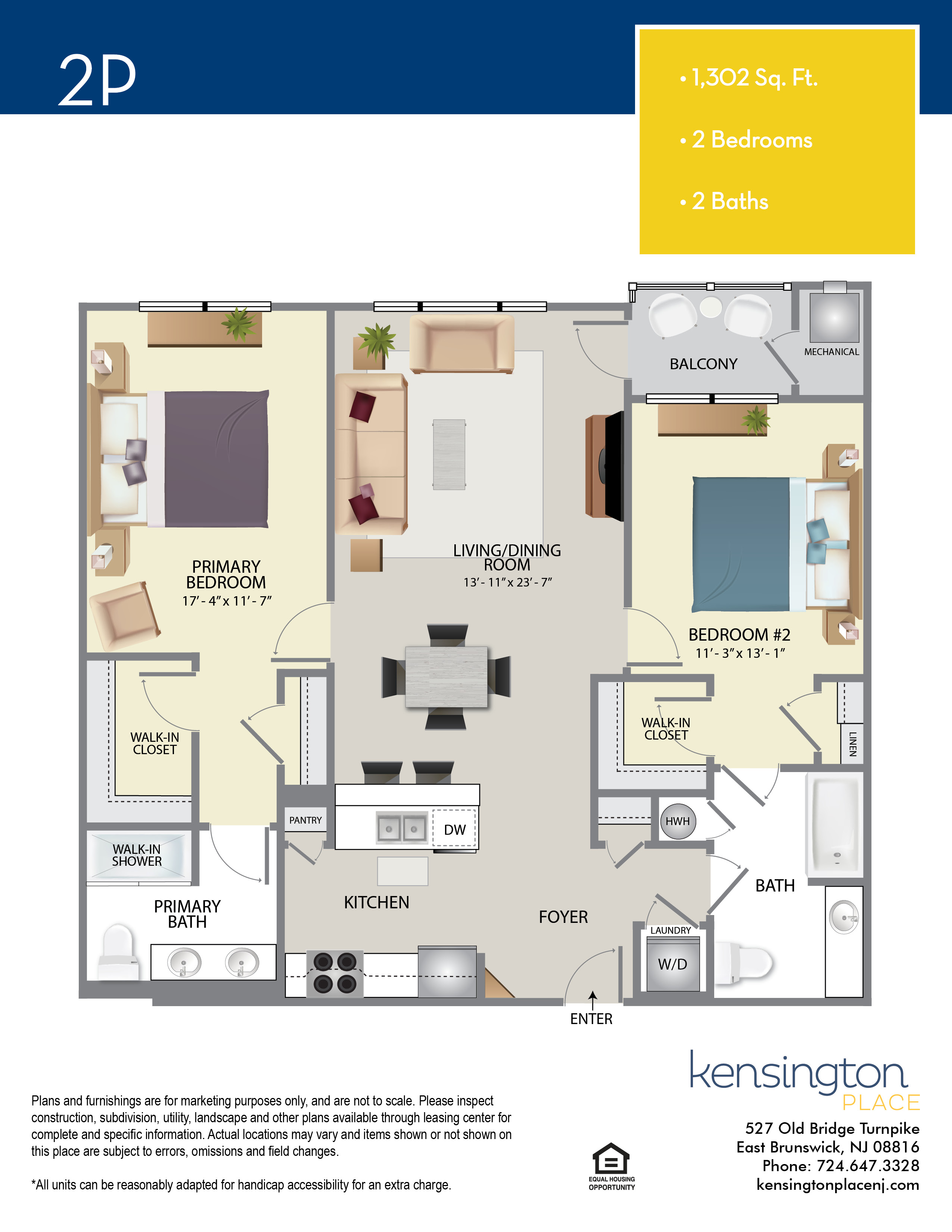 Kensington Place Apartment Floor Plan 2P