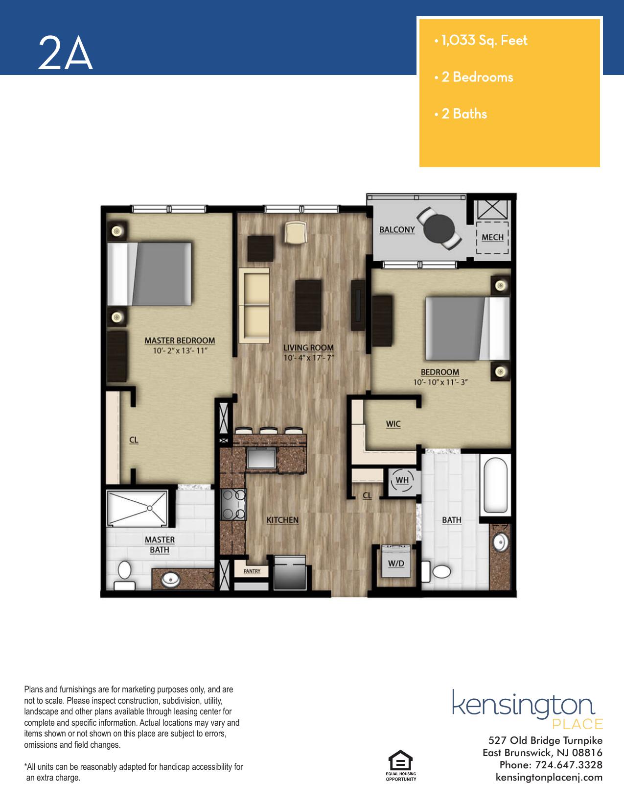 Kensington Place Apartment Floor Plan 2A