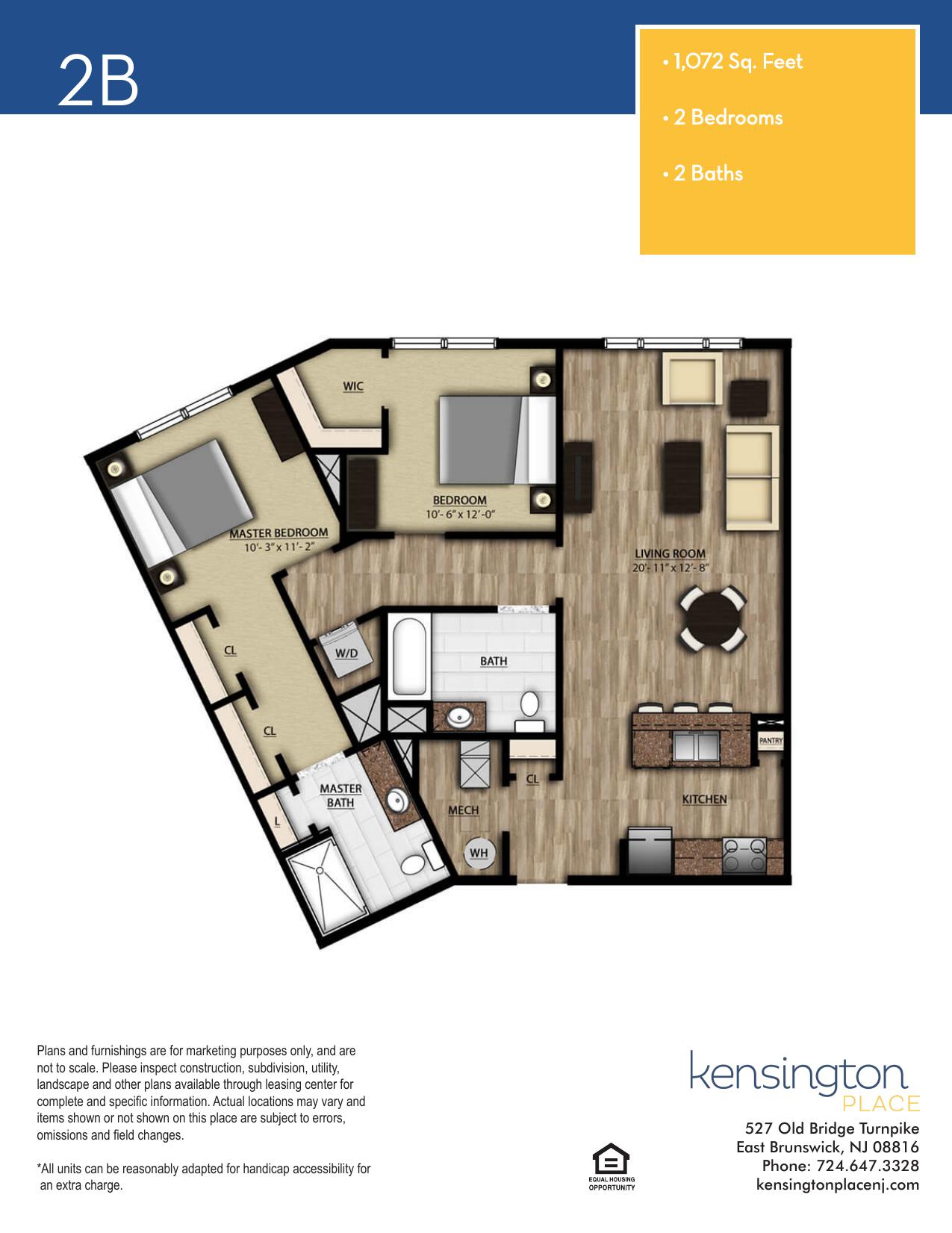 Kensington Place Apartment Floor Plan 2B