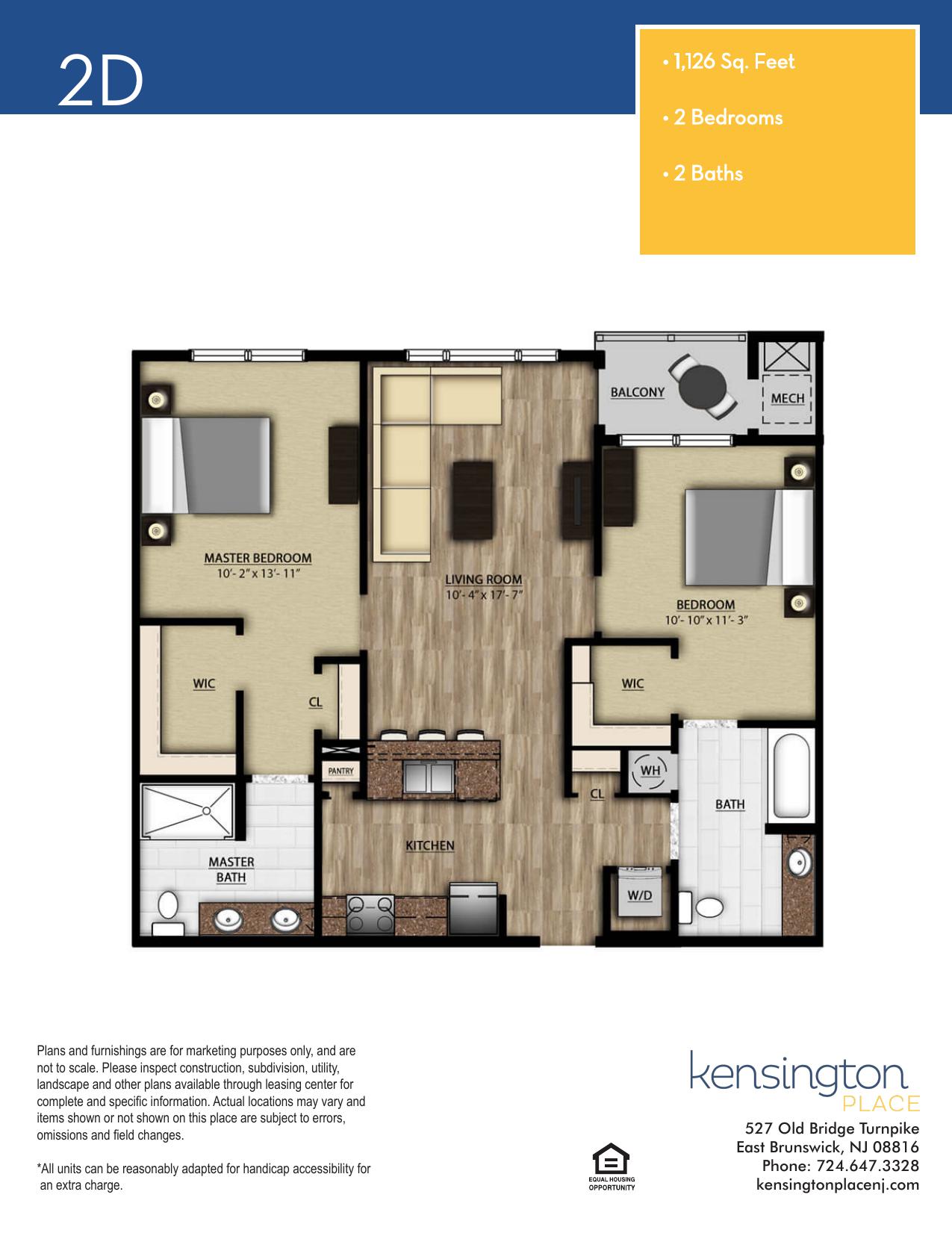 Kensington Place Apartment Floor Plan 2D