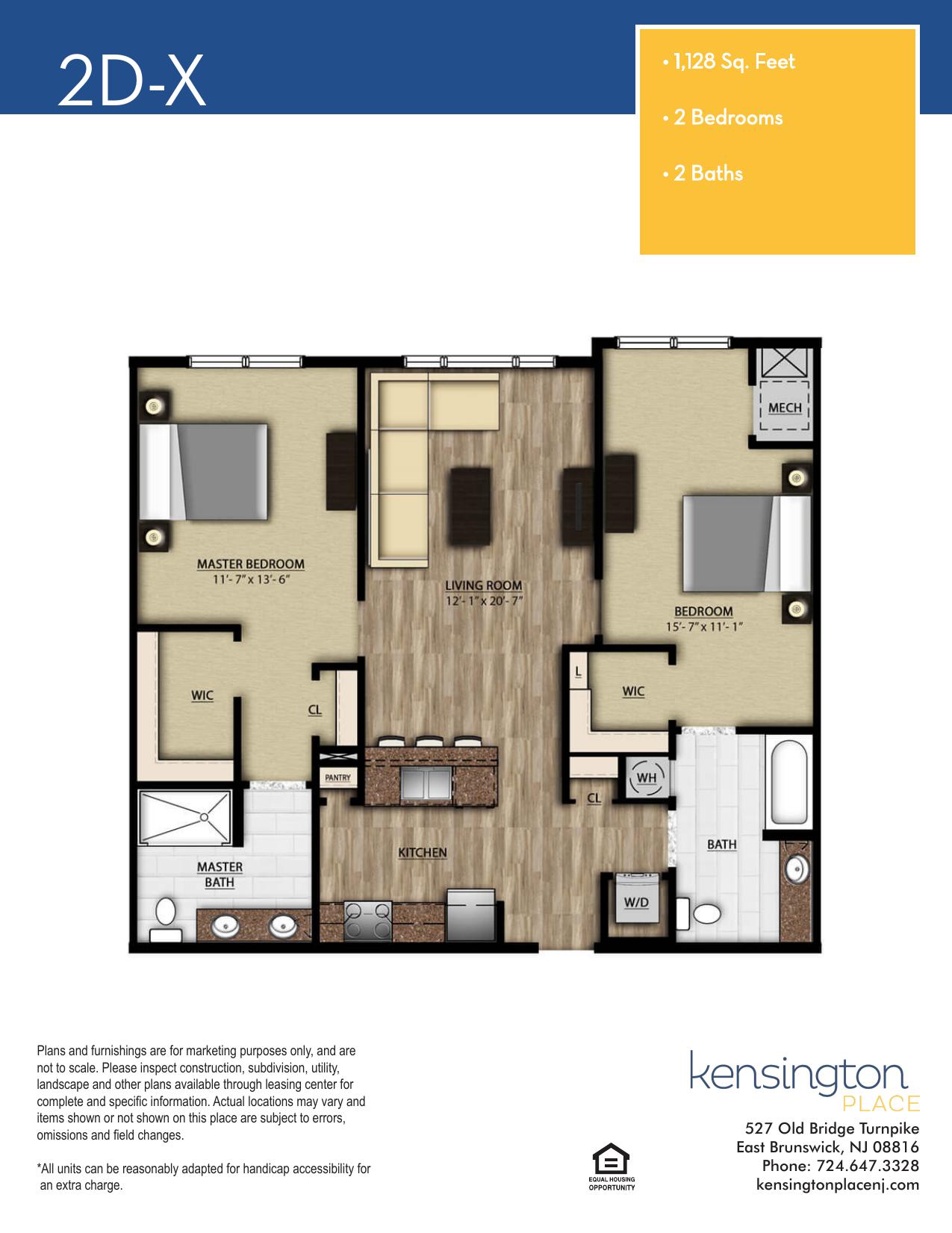 Kensington Place Apartment Floor Plan 2DX