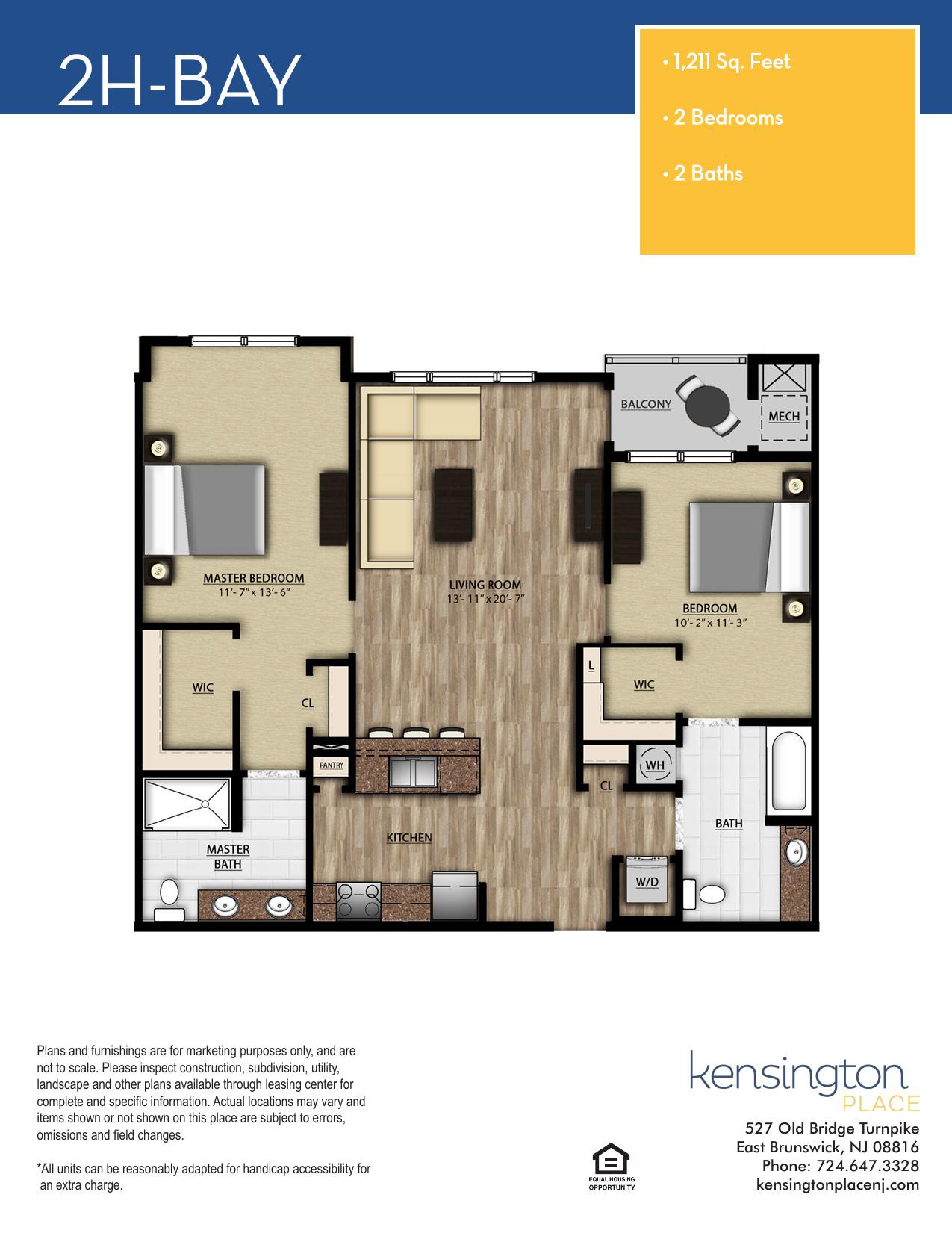 Kensington Place Apartment Floor Plan 2H