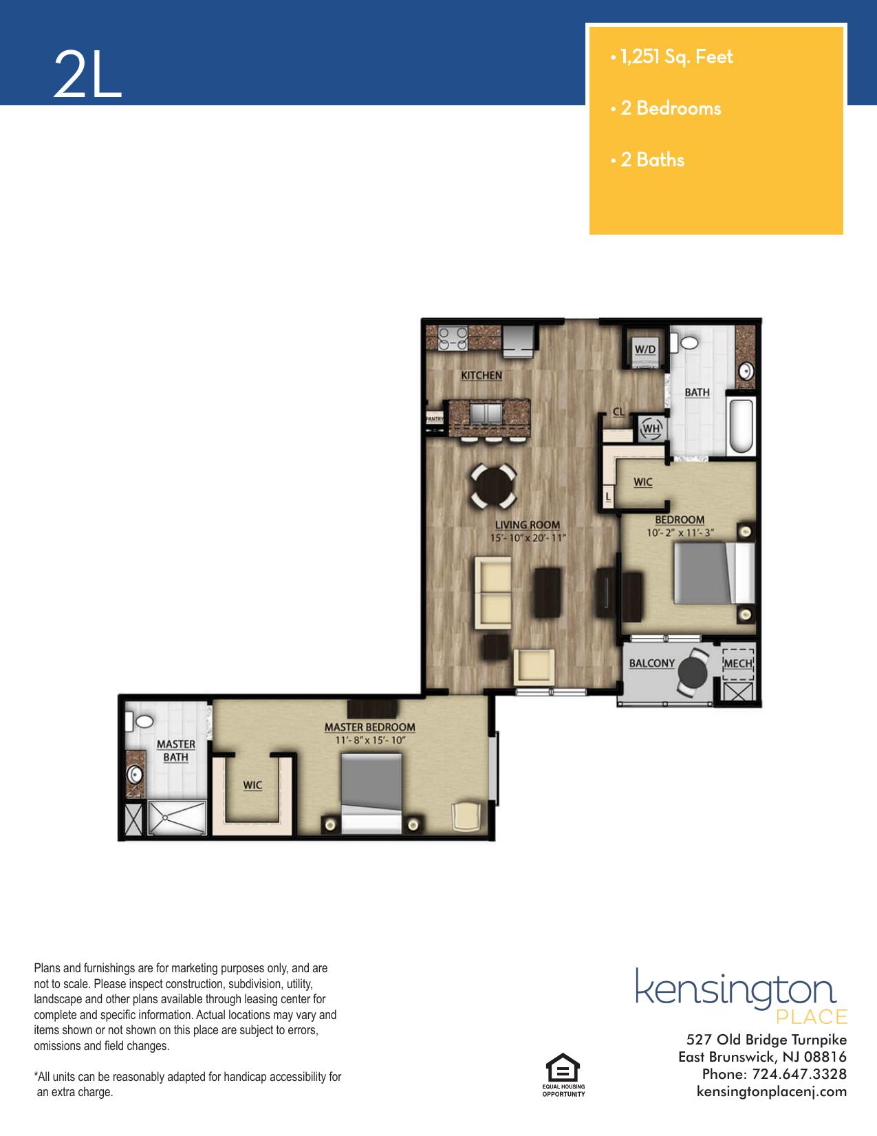 Kensington Place Apartment Floor Plan 2L