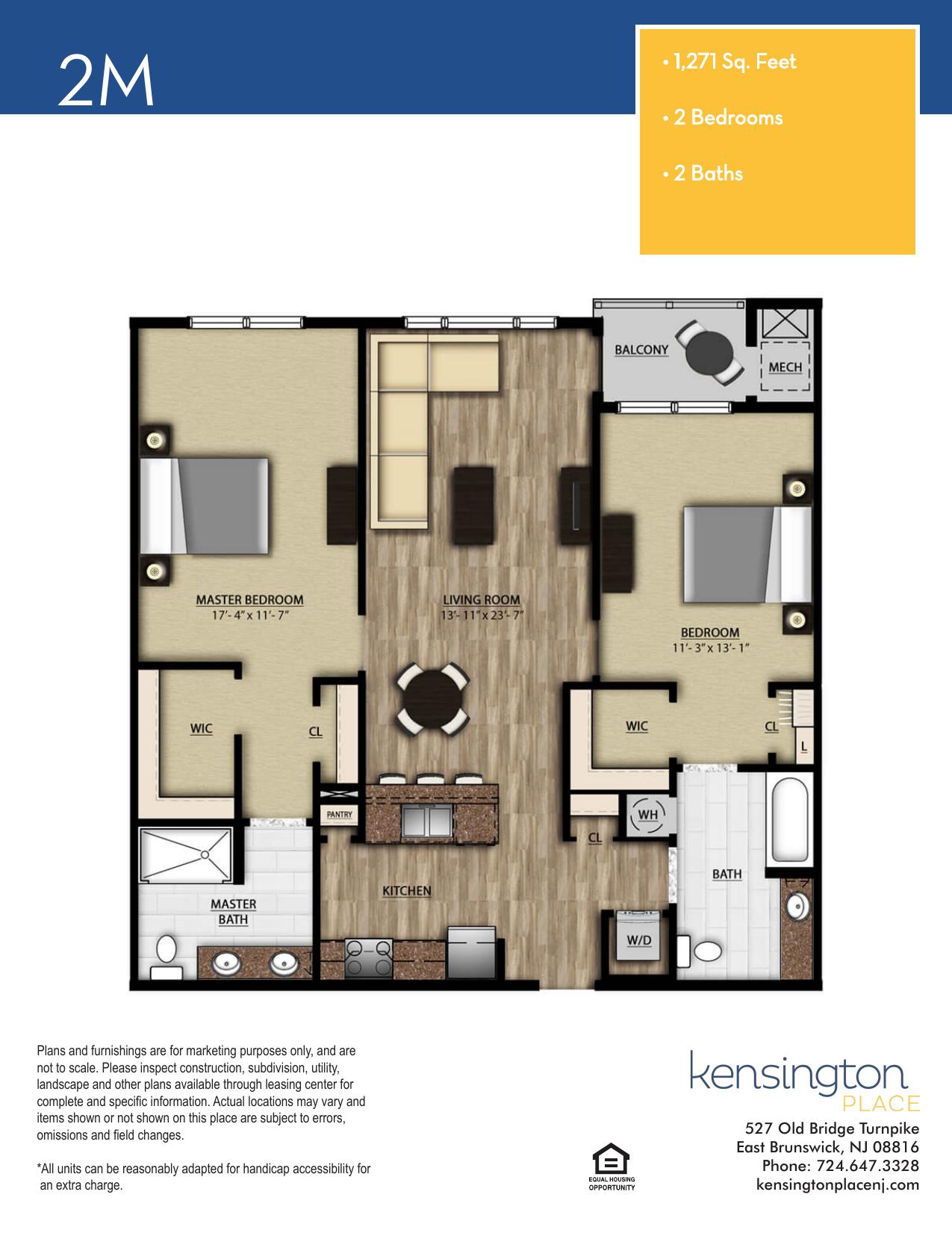 Kensington Place Apartment Floor Plan 2M