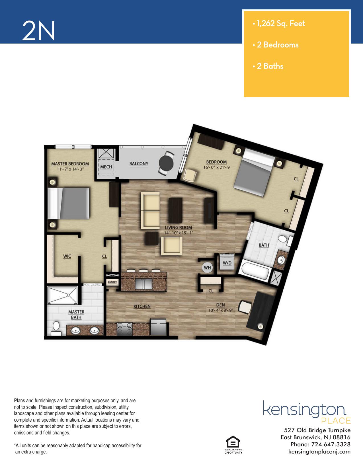 Kensington Place Apartment Floor Plan 2N