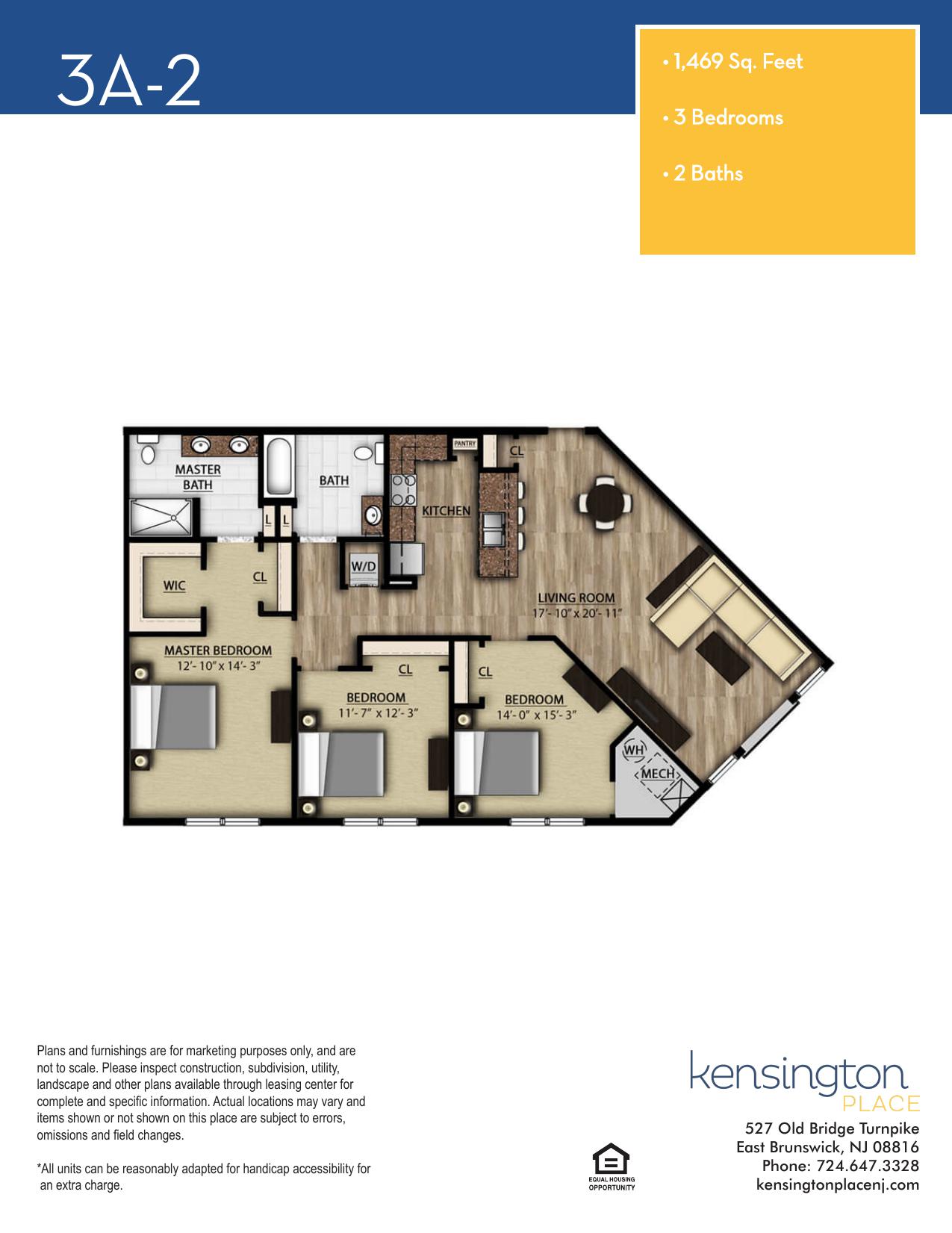 Kensington Place Apartment Floor Plan 3A2