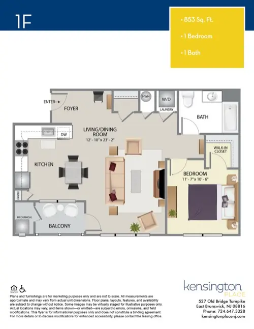 Kensington Place Apartment Floor Plan 1F