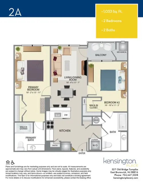 Kensington Place Apartment Floor Plan 2A
