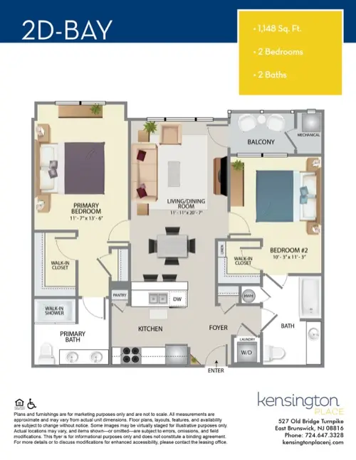 Kensington Place Apartment Floor Plan 2D BAY