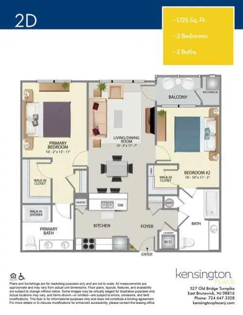 Kensington Place Apartment Floor Plan 2D