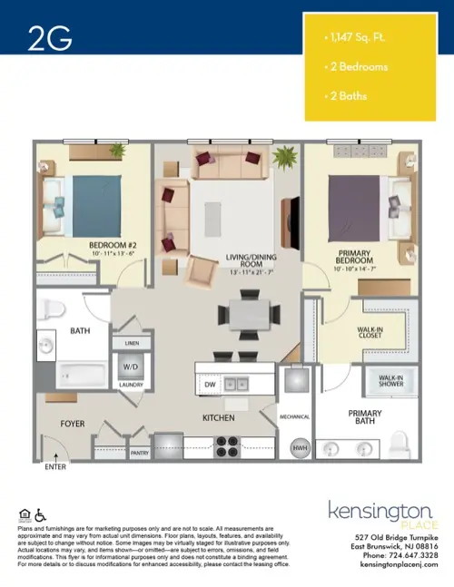 Kensington Place Apartment Floor Plan 2G