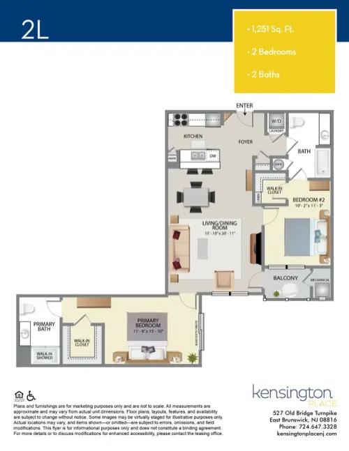 Kensington Place Apartment Floor Plan 2L