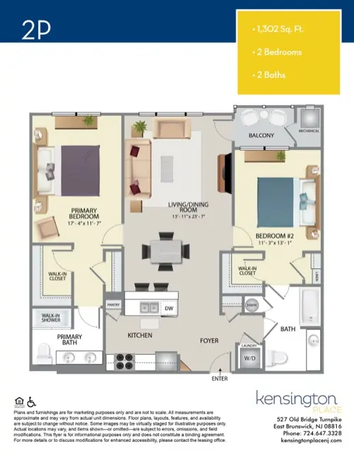 Kensington Place Apartment Floor Plan 2P